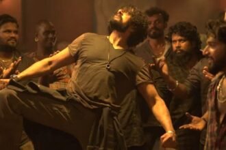 Kichcha Sudeep performs in the first song of the Kannada movie ‘Mark’; fans are encouraged to participate in the Hook Step Dance Challenge and post their videos on Instagram.